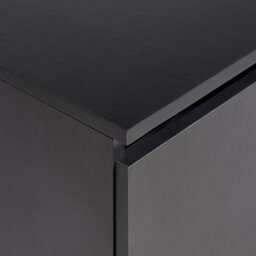 Wyld And Coco Wall-Mounted Bathroom Cabinet Black 80 X 40 Cm Fluted Front, 2 Deep Shelves - thumbnail 7