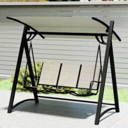 Outsunny 3 Seater Swing Chair, Garden Swing Bench With Adjustable Canopy - thumbnail 9