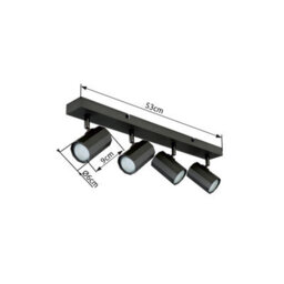 Luminosa Lighting Luminosa James Ceiling Spotlight Bar Grey Matt 4X Gu10 - thumbnail 8