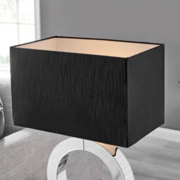 Furniturebox Chloe Mirrored Halo Shaped Table Lamp Light And Chic Black Fabric Shade Including A Rated Energy Efficient Led Bulb - thumbnail 4
