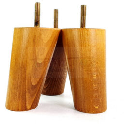 L&F Wood Legs 100mm High Medium Oak Washed Set Of 4 Replacement Furniture Feet Settee Chairs Sofas Footstools M8 - thumbnail 4