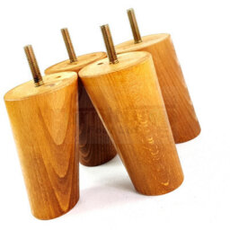 L&F Wood Legs 100mm High Medium Oak Washed Set Of 4 Replacement Furniture Feet Settee Chairs Sofas Footstools M8 - thumbnail 5