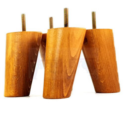 L&F Wood Legs 100mm High Medium Oak Washed Set Of 4 Replacement Furniture Feet Settee Chairs Sofas Footstools M8 - thumbnail 3