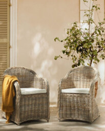 Beliani Garden Armchair Susua Ii Rattan Natural - thumbnail 2