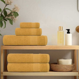 Berkfield Towels 2 Pcs Gold 100X200 Cm 360 Gsm 100% Cotton - thumbnail 3