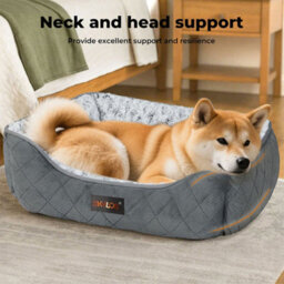 Skylos Large Dog Bed Pet Cushion Fluffy Plush Washable For Calming Anxiety - thumbnail 6