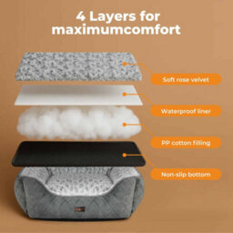 Skylos Large Dog Bed Pet Cushion Fluffy Plush Washable For Calming Anxiety - thumbnail 8