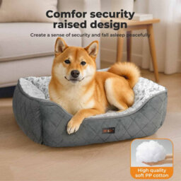 Skylos Large Dog Bed Pet Cushion Fluffy Plush Washable For Calming Anxiety - thumbnail 5