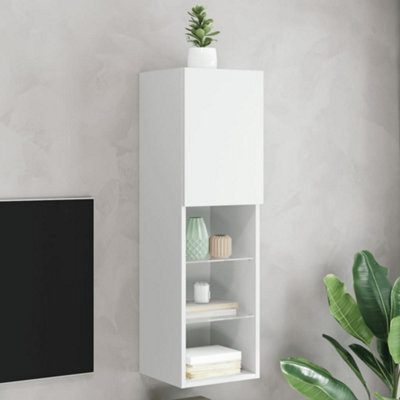Walplus Tv Cabinet With Led Lights White 30.5X30X102 Cm - image 1