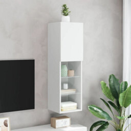 Walplus Tv Cabinet With Led Lights White 30.5X30X102 Cm - thumbnail 4