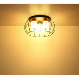 Luminosa Lighting Luminosa Rowena Wire Semi Flush Ceiling Light Matt Black 3X E27 - thumbnail 4