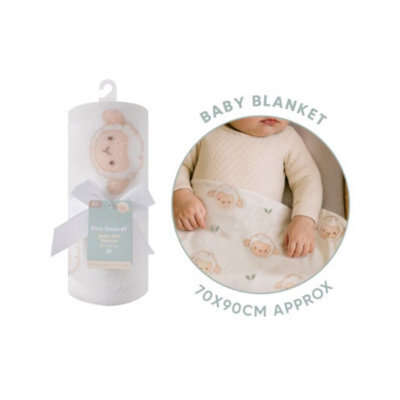 Farm Friends Lamb Baby Blanket 2 Pack - White