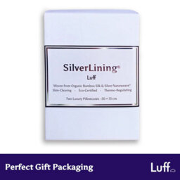 Xample Luff Silverlining 1000 Thread Count 100% Organic Bamboo Pillowcase Pair, White Hypoallergenic Cooling Moisture Wicking - thumbnail 2