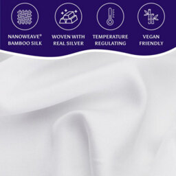 Xample Luff Silverlining 1000 Thread Count 100% Organic Bamboo Pillowcase Pair, White Hypoallergenic Cooling Moisture Wicking - thumbnail 3