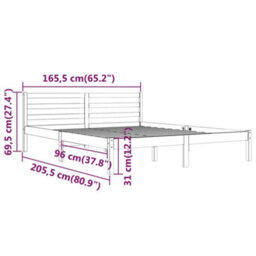 Berkfield Day Bed Solid Wood Pine 160X200 Cm King Size White - thumbnail 8