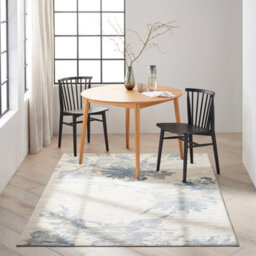 Enchanting Ech01 Ivory Grey Blue Abstract Rug By Calvin Klein-97Cm X 152Cm - thumbnail 1