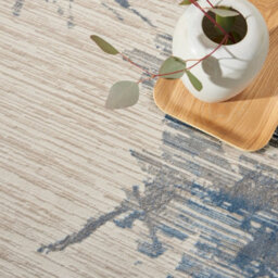Enchanting Ech01 Ivory Grey Blue Abstract Rug By Calvin Klein-97Cm X 152Cm - thumbnail 3