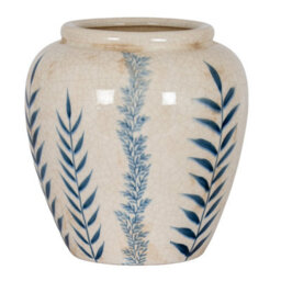 Small Blue Flora Olpe Vase - Elegant Floral Decor Accent - thumbnail 1