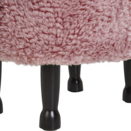 Beliani Pink Sheep Faux Fur Footstool With Lift-Up Storage And Black Rubberwood Legs, 55 X 35 X 40 Cm - thumbnail 9