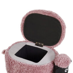 Beliani Pink Sheep Faux Fur Footstool With Lift-Up Storage And Black Rubberwood Legs, 55 X 35 X 40 Cm - thumbnail 8