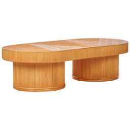 Beliani Garden Coffee Table Airole 150 Cm 70 Cm Rattan Brown