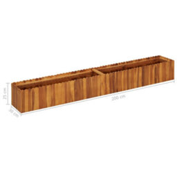 Berkfield Garden Raised Bed 200X30X25 Cm Solid Acacia Wood - thumbnail 6