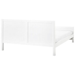 Beliani Bed Wood Champagnat 180 X 200 Cm (Eu Super King) White - thumbnail 5