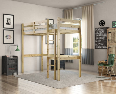 Strictly Beds And Bunks Icarus Heavy Duty Pine High Sleeper Bunk Bed, 2Ft 6 Single - image 1