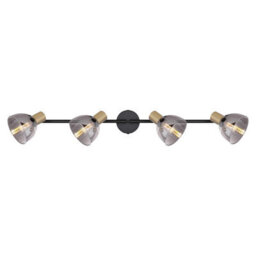 Luminosa Lighting Luminosa Jay Ceiling Spotlight Bar Black Glass Shade 4X E14 - thumbnail 4