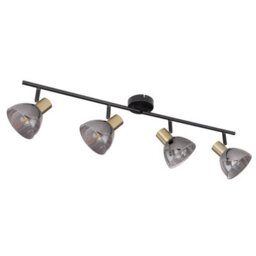 Luminosa Lighting Luminosa Jay Ceiling Spotlight Bar Black Glass Shade 4X E14 - thumbnail 2