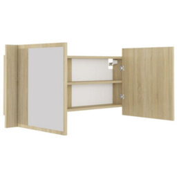 Berkfield Stylish Led Bathroom Mirror Cabinet Sonoma Oak 100X12X45 Cm - thumbnail 5