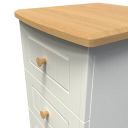 Lancaster 3 Drawer Bedside Cabinet In Cream & Oak (Ready Assembled) - thumbnail 7