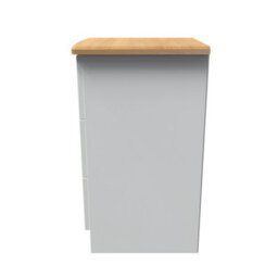 Lancaster 3 Drawer Bedside Cabinet In Cream & Oak (Ready Assembled) - thumbnail 4