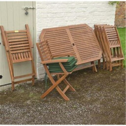 Cheshire 6 Seater Deluxe Plumley Garden Furniture Set + Green Cushions - thumbnail 4