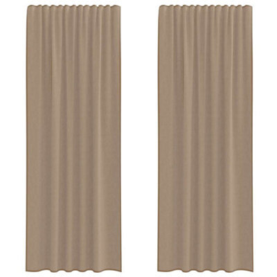 Berkfield Durable Voile Curtains With Rod Pockets 2 Pcs Light Brown - image 1