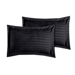 Casabella Satin Stripe Duvet Cover Sets, Single Black Bedding With Satin Stripes, Single Duvet Set & Pillowcases - thumbnail 6