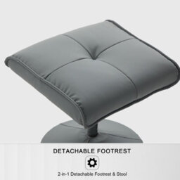 Recliner Chair With Footstool Swivel Chair - Gray - thumbnail 5