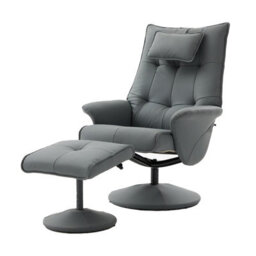 Recliner Chair With Footstool Swivel Chair - Gray