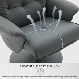 Recliner Chair With Footstool Swivel Chair - Gray - thumbnail 4