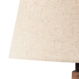 Beliani Mango Wood Table Lamp With Dark Brown Base And Beige Linen Shade, 54 Cm Height - thumbnail 4