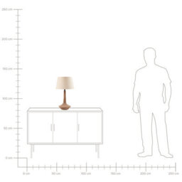 Beliani Mango Wood Table Lamp With Dark Brown Base And Beige Linen Shade, 54 Cm Height - thumbnail 9