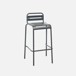 Sweeek - Garden High Table With 4 Steel Bar Stools Anthracite 120X70X95 Cm - Amelia - thumbnail 4
