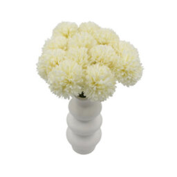 Woodside Home Living Artificial Chrysanthemum Ball Flowers - Ivory Set Of 12 - thumbnail 1