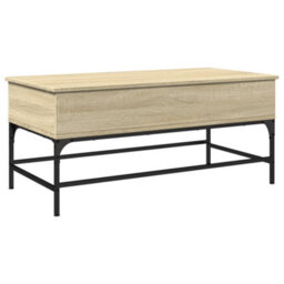 Walplus Coffee Table Sonoma Oak 100X50X45 Cm Engineered Wood And Metal - thumbnail 2
