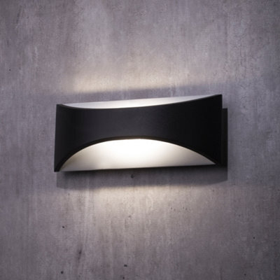 Litecraft Marsden Black 12 Watt Outdoor Led Wall Light - image 1