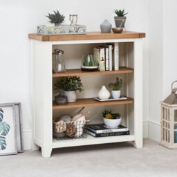 The Furniture Market Cheshire White Painted Low Small Bookcase - thumbnail 2