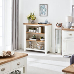 The Furniture Market Cheshire White Painted Low Small Bookcase - thumbnail 3