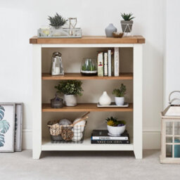 The Furniture Market Cheshire White Painted Low Small Bookcase