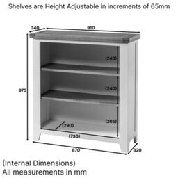 The Furniture Market Cheshire White Painted Low Small Bookcase - thumbnail 7