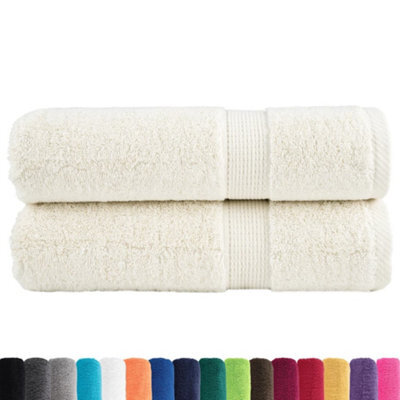 Berkfield Durable Premium Hand Towels Solund 2 Pcs Cream 50X100 Cm 600 Gsm